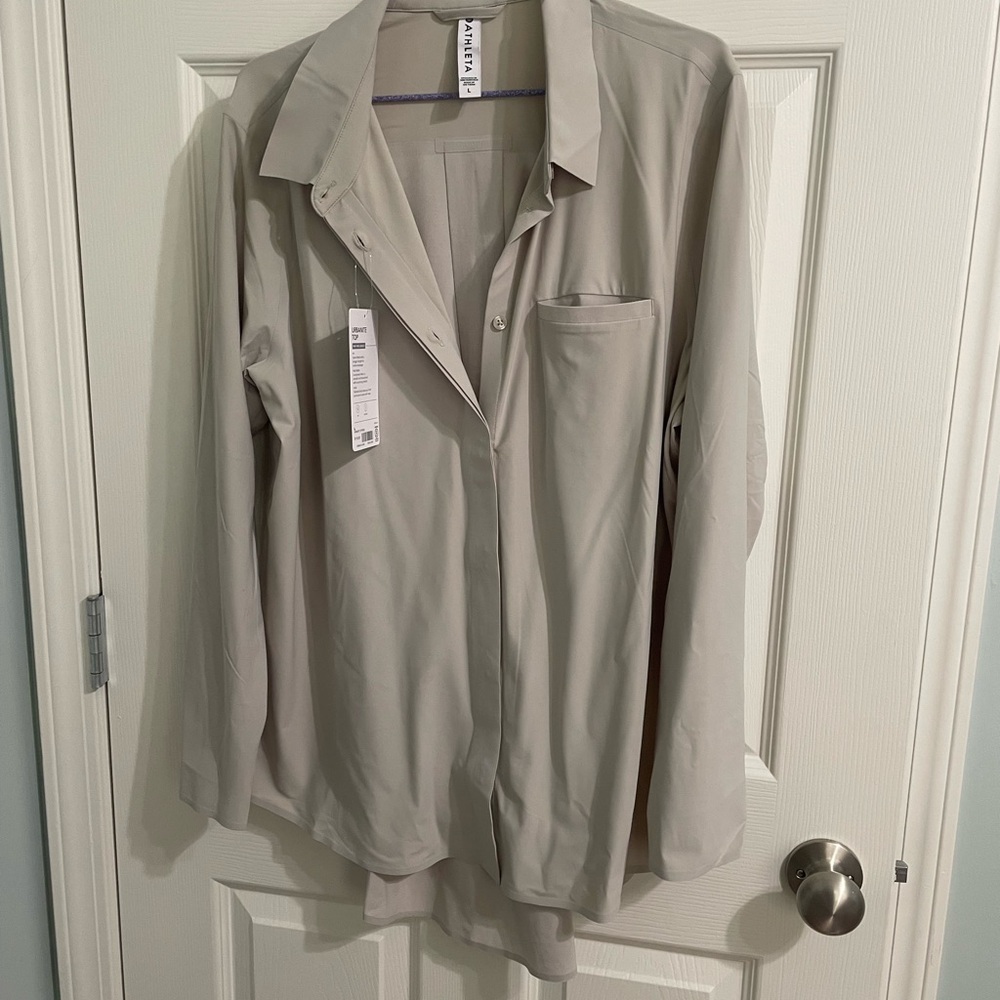 Athleta Tan Blazer Lightweight Suit Jacket
